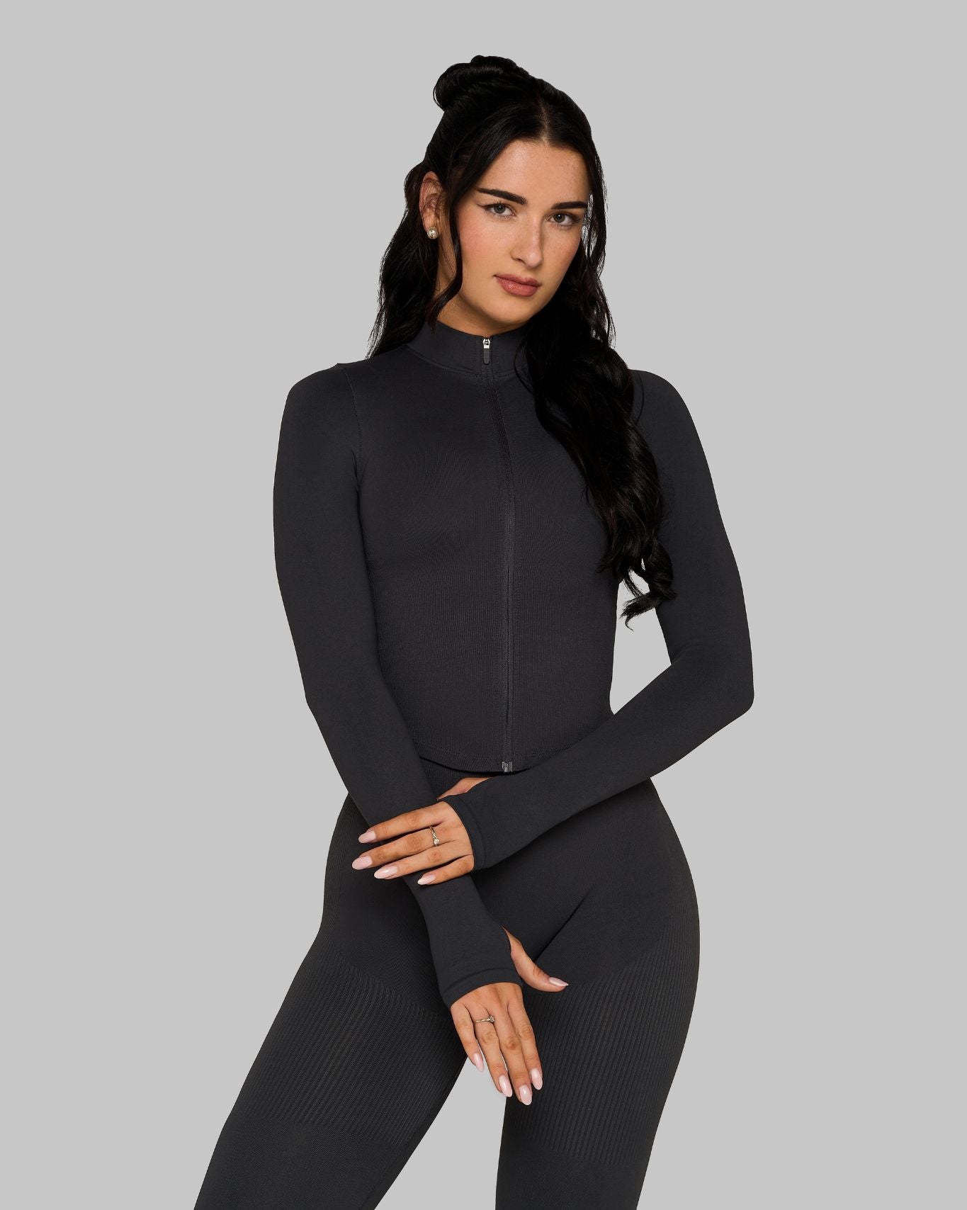 Veste sans couture sculptante Elevate™ | Gris anthracite