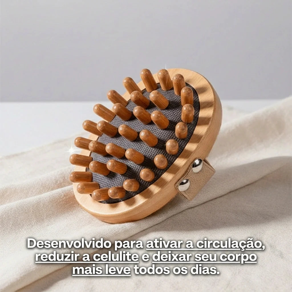 Rolo corporal anticelulítico em madeira – aumenta a circulação e suaviza a pele