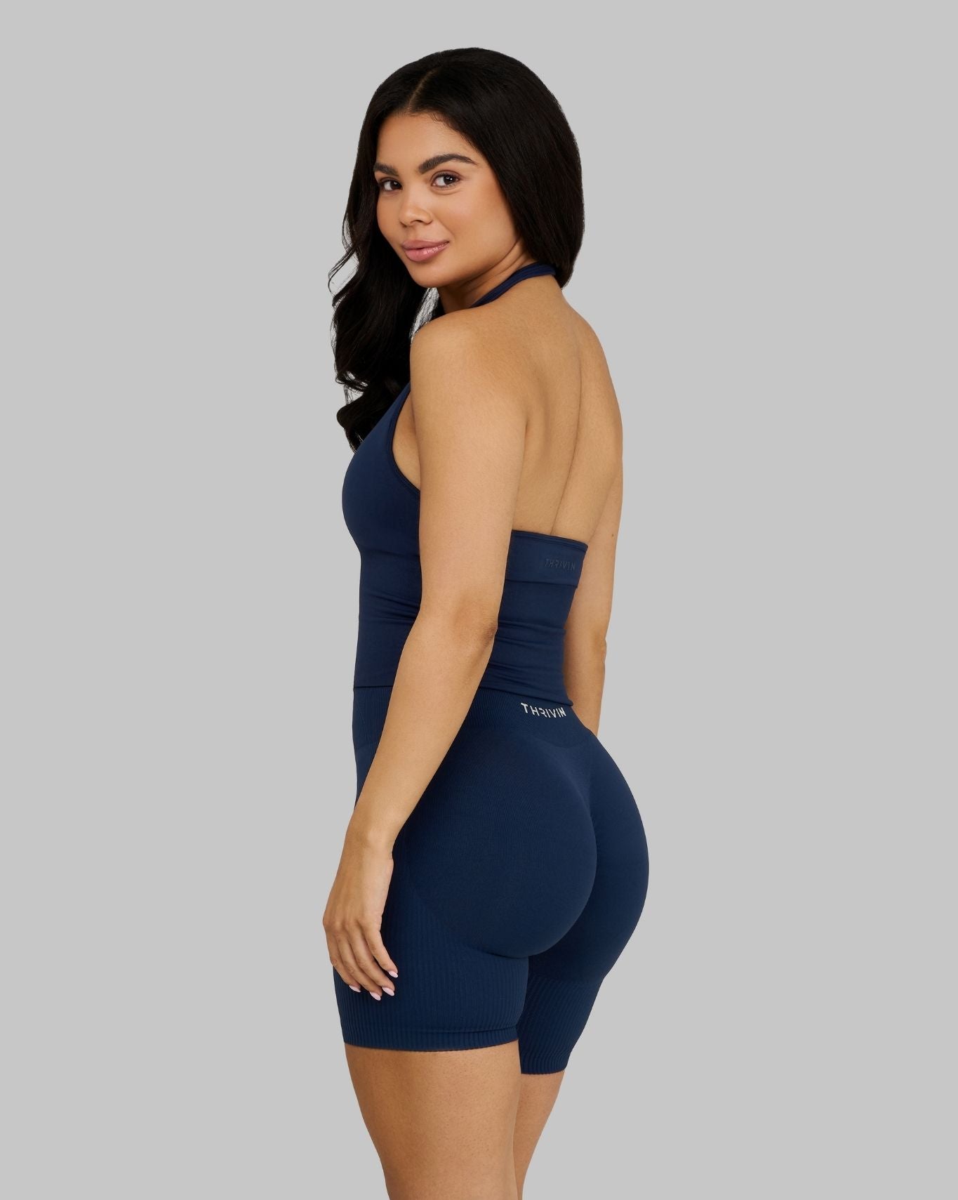 Elevate™ Sculpting Seamless Halterneck Top | Midnight Navy