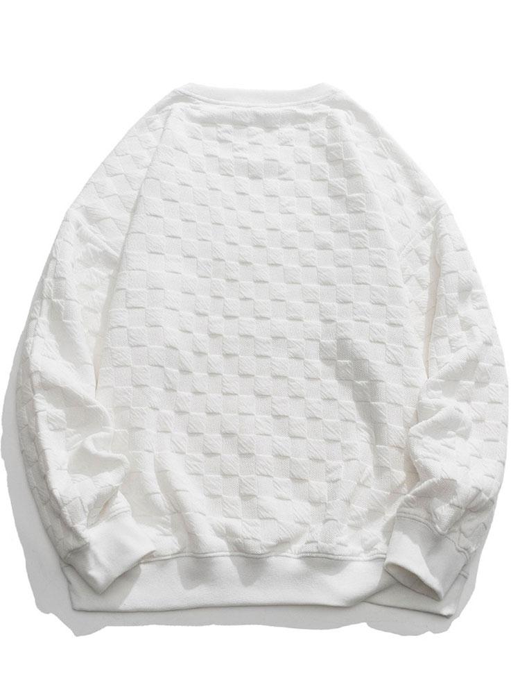 Relax Fit Bear Bear bordado Patch Patcherboard Jacquard Sweatshirt
