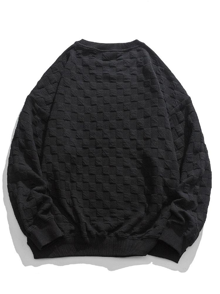 Relax Fit Bear Bear bordado Patch Patcherboard Jacquard Sweatshirt
