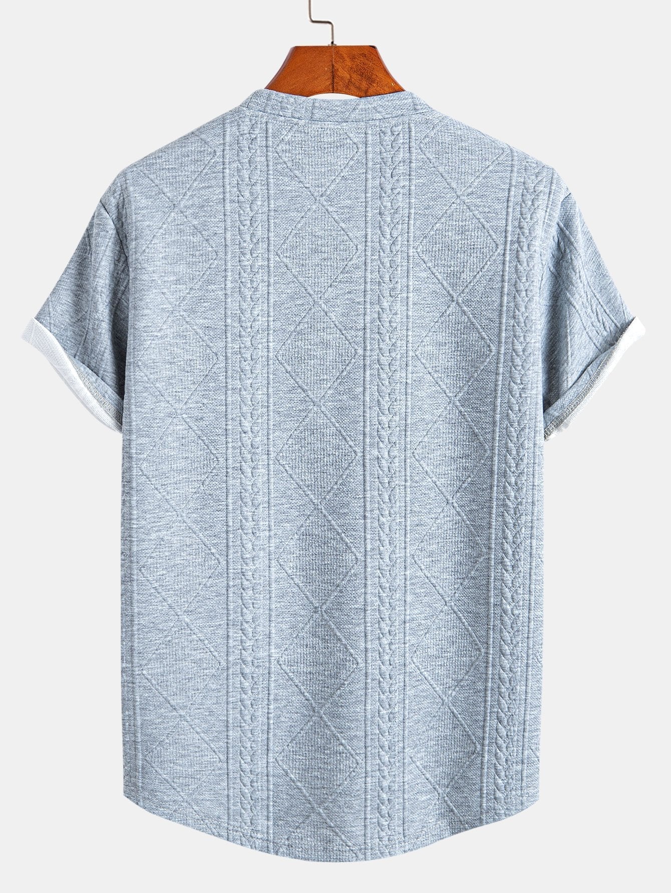 Camiseta geométrica de manga curta Jacquard Arc Hem e calças de corredor de carga de cordão de cordão