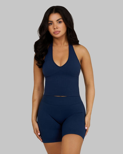 Elevate™ Sculpting Seamless Halterneck Top | Midnight Navy