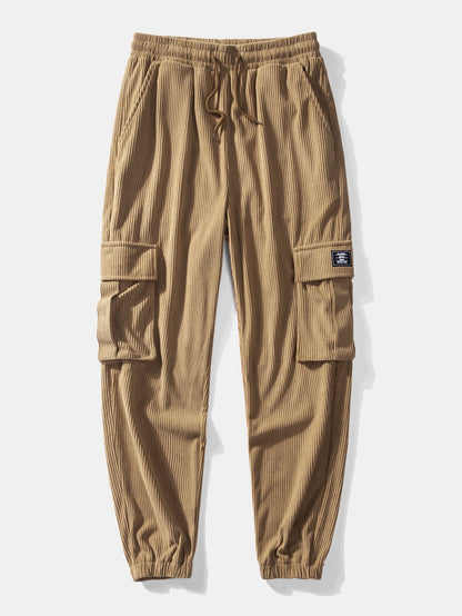 Cor Casaco de Teddy Fleece com Bloco de Cores & Calças Jogger de Corduroy com Corda