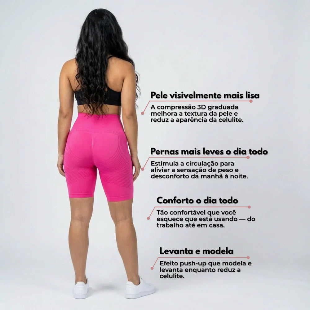 Legging curta Cellumove 3D – Rosa choque