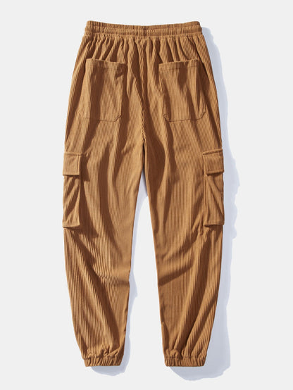 Cor Casaco de Teddy Fleece com Bloco de Cores & Calças Jogger de Corduroy com Corda