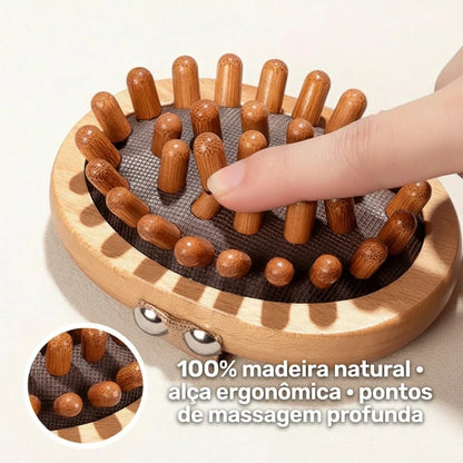 Rolo corporal anticelulítico em madeira – aumenta a circulação e suaviza a pele