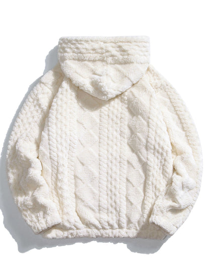 3 Peças Geometria Jacquard Teddy Hoodies